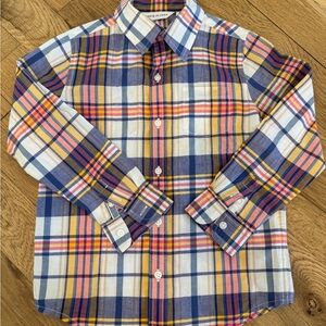 Janie and Jack Plaid Button Down Shirt Size 5 EUC